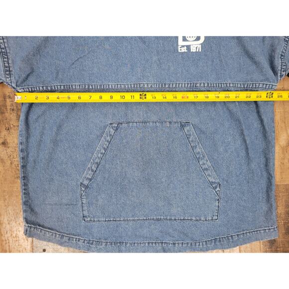 Rare Disney Resort Medium Denim Hoodie Pullover Spellout Script‎ Spirit Jersey - Picture 15 of 16